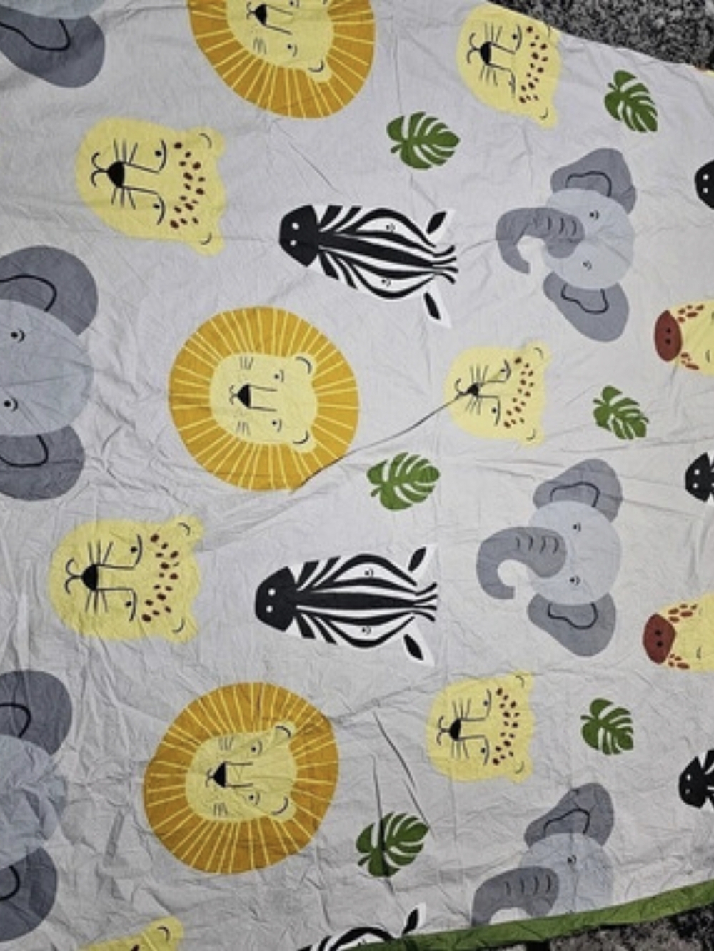 Saturday Park Safari Friends Twin Duvet Cover Green & Yellow